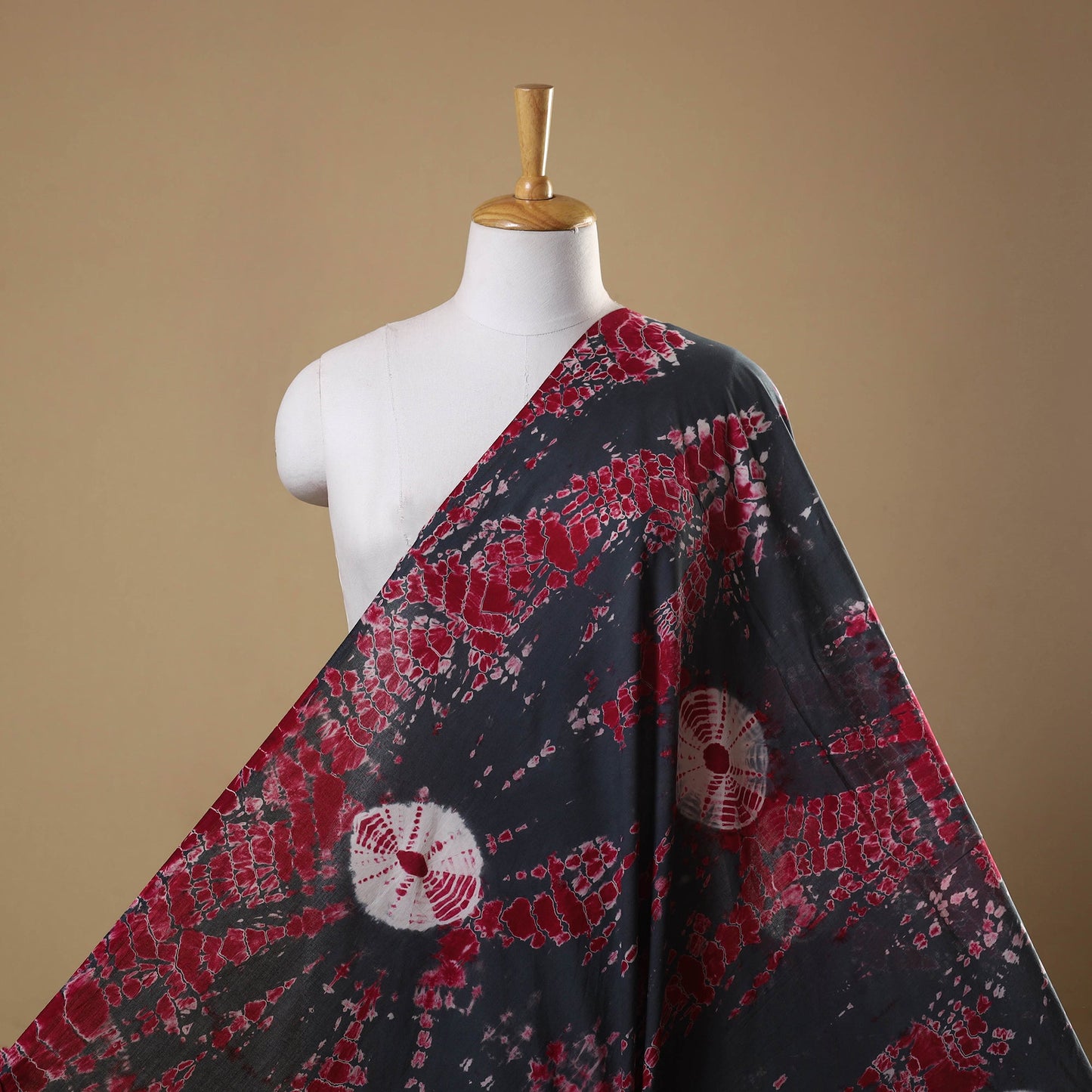 Grey Tie-Dye Cotton Shibori Fabric 