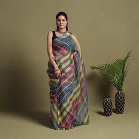  Grey Tie-Dye Kota Doria Cotton Leheriya Saree