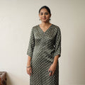 Grey Tie & dye Modal Silk Straight Bandhani Kurta for Women