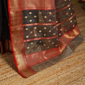 Grey - traditional handloom buti katan chanderi silk saree
