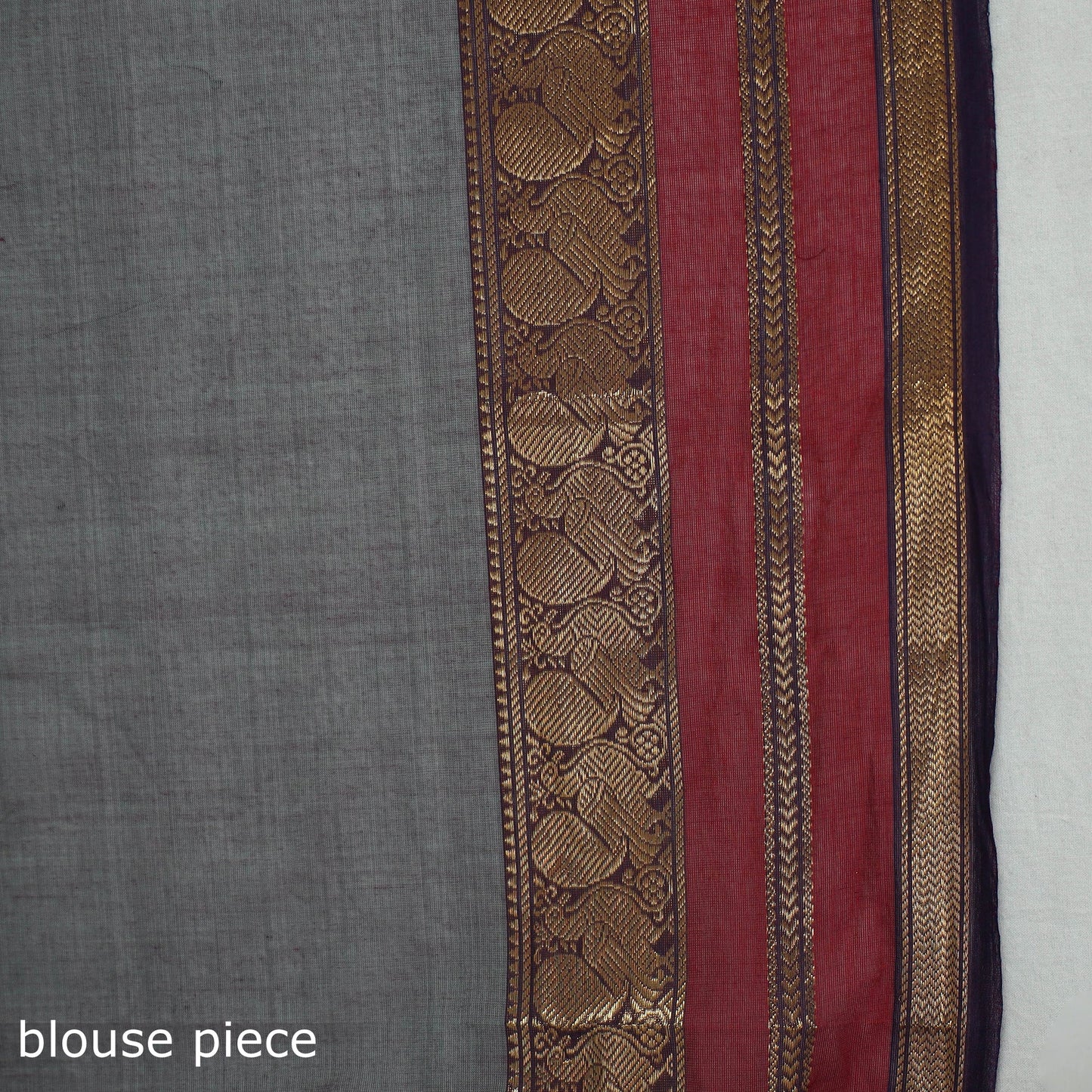 Traditional Kanchipuram Cotton Saree with Zari Border 