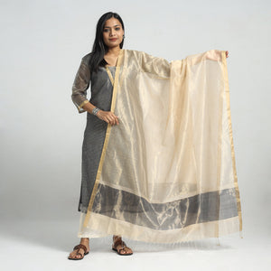  Traditional Maheshwari Handloom Silk Cotton Tissue Zari Work Kurta with Dupatta Set Online at iTokri.com