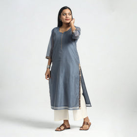 Buy Traditional Maheshwari Handloom Silk Cotton Tissue Zari Work Kurta with Dupatta Set Online at iTokri.com