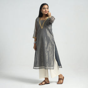  Traditional Maheshwari Handloom Silk Cotton Tissue Zari Work Kurta with Dupatta Set Online at iTokri.com