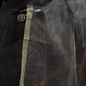 Grey - traditional tissue zari handloom chanderi silk saree
