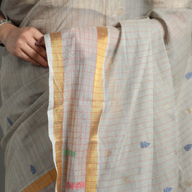  Traditional Venkatagiri Handloom Cotton Stripe Saree with Thread & Zari Buti 36 