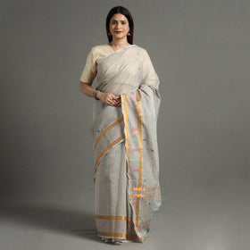  Traditional Venkatagiri Handloom Cotton Stripe Saree with Thread & Zari Buti 36 