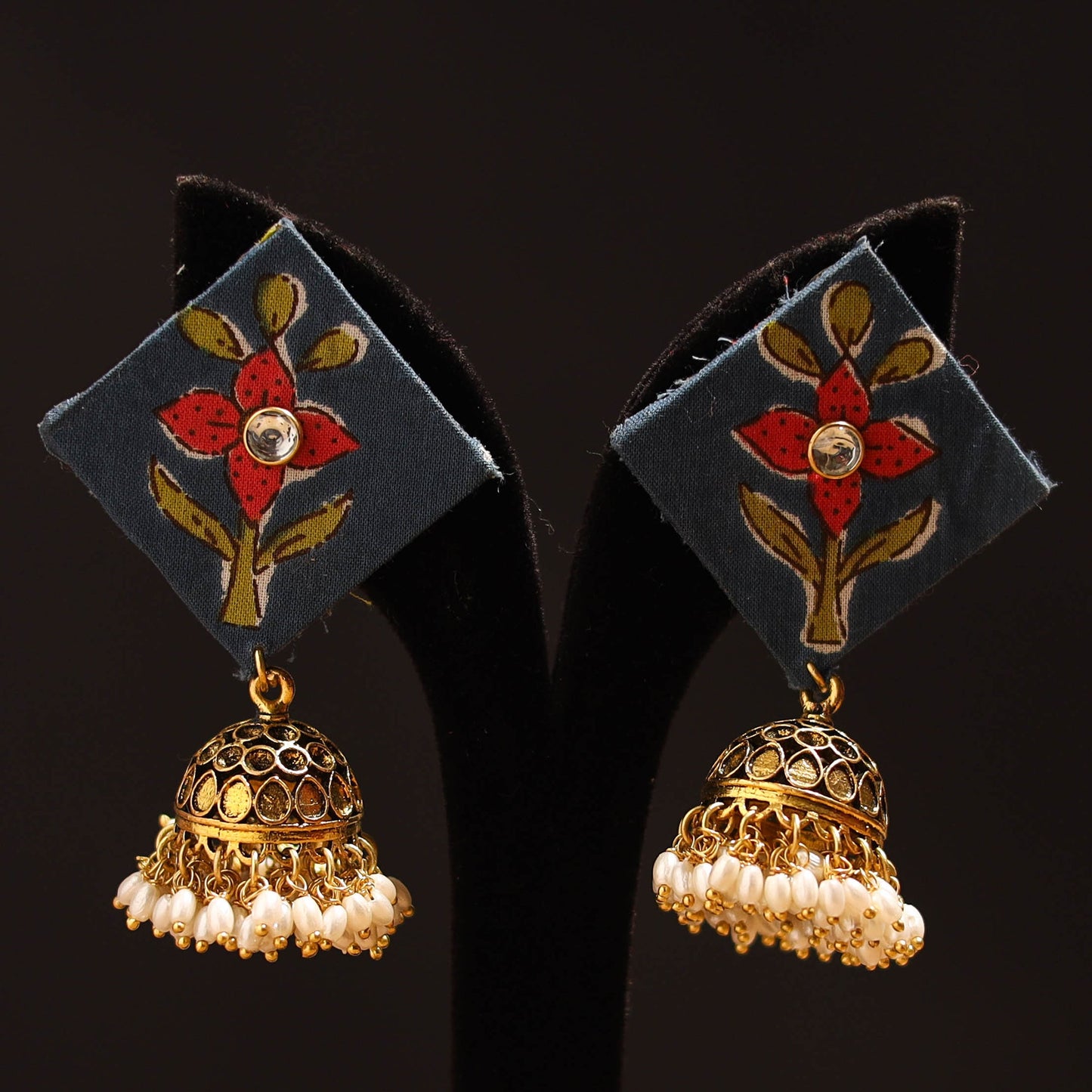 Unnati Stone Work Fabart GS Jhumka Earrings