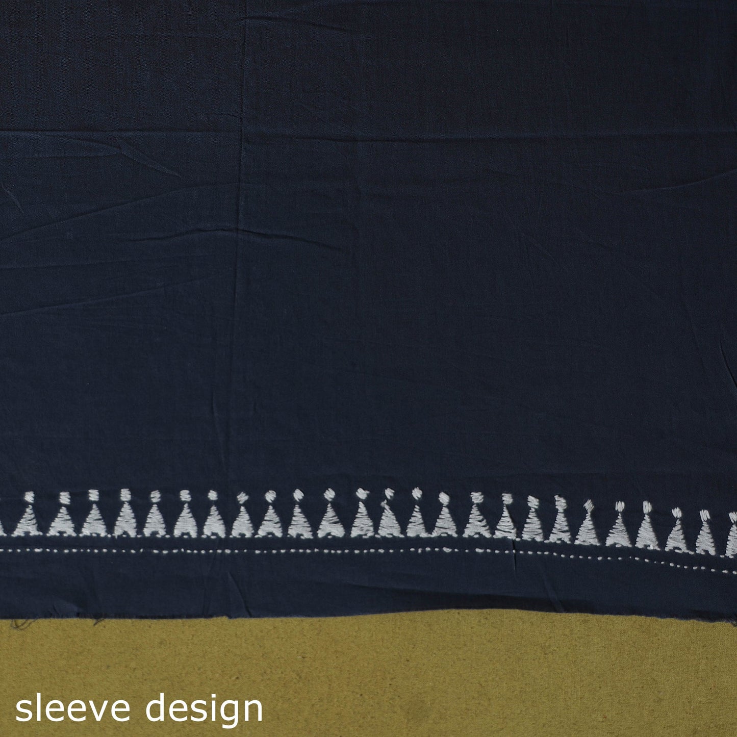 Grey - unstitched cotton bengal kantha handwork kurta