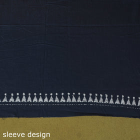 Grey - unstitched cotton bengal kantha handwork kurta