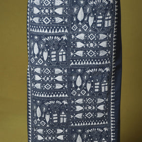 Grey - unstitched cotton bengal kantha handwork kurta