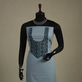 Grey Unstitched Plain Cotton Kurta Material