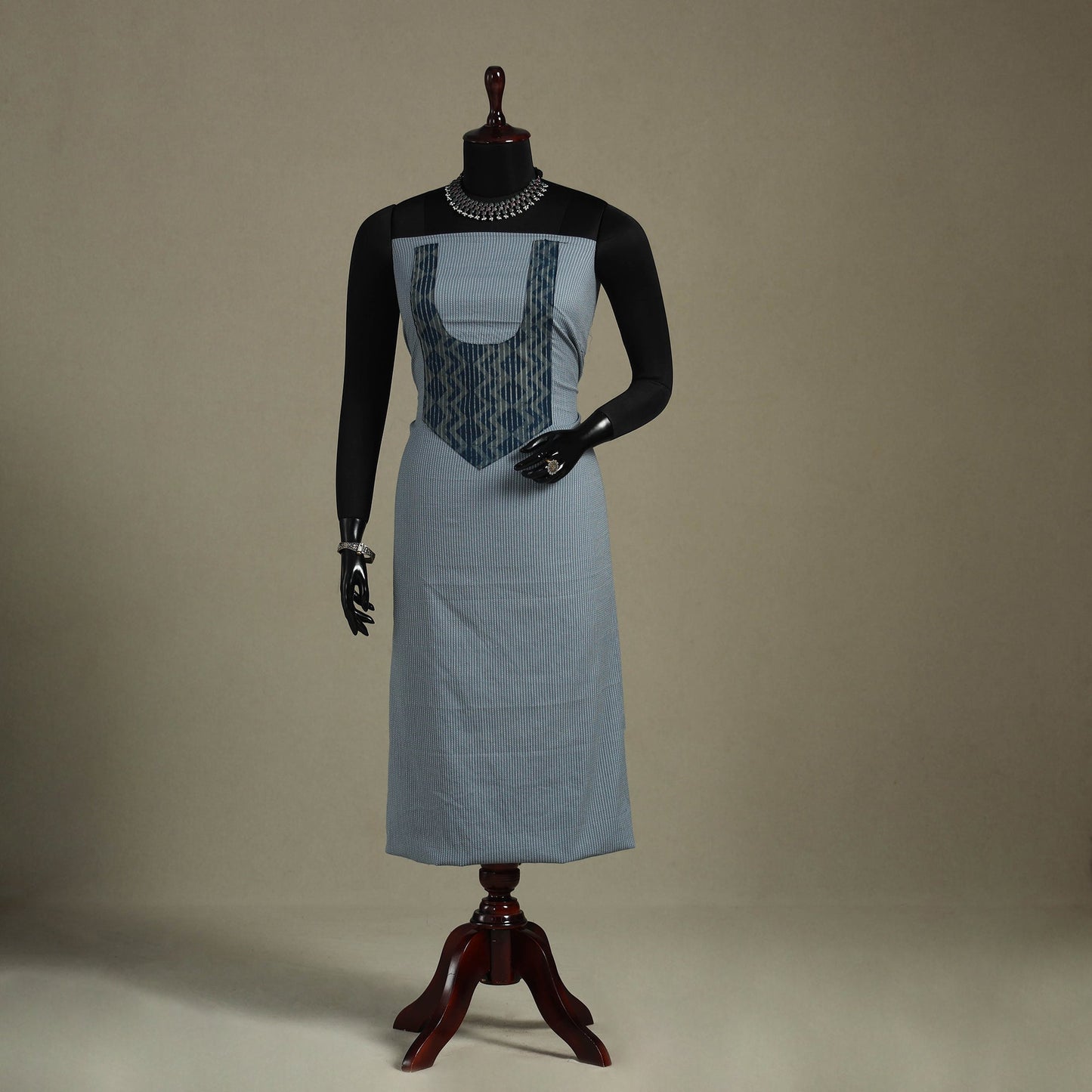 Grey Unstitched Plain Cotton Kurta Material