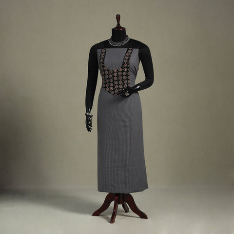 Grey Unstitched Plain Cotton Kurta Material