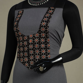 Grey Unstitched Plain Cotton Kurta Material