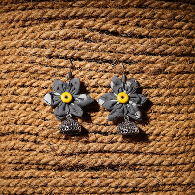 Grey - vedika handcrafted gs fabart phool kali earrings