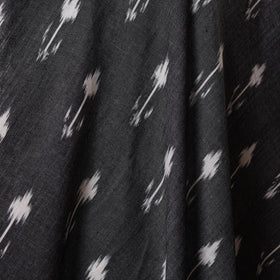 Grey with white butta cotton pochampally ikat fabric 06