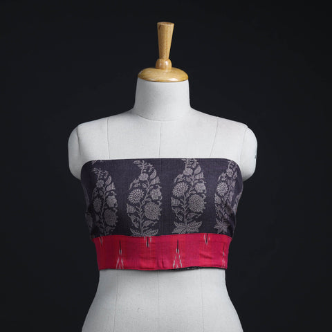 Buy Grey Block Print Woollen Bagh Blouse Piece 