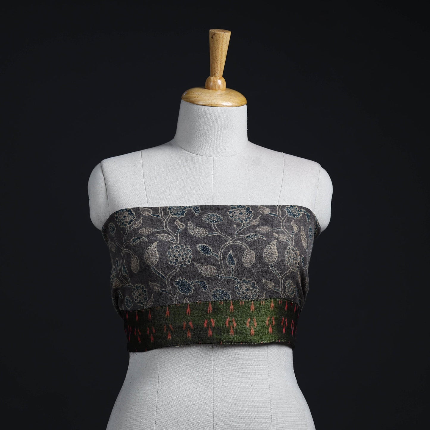 Grey - woollen blouse piece 58 - handcrafted