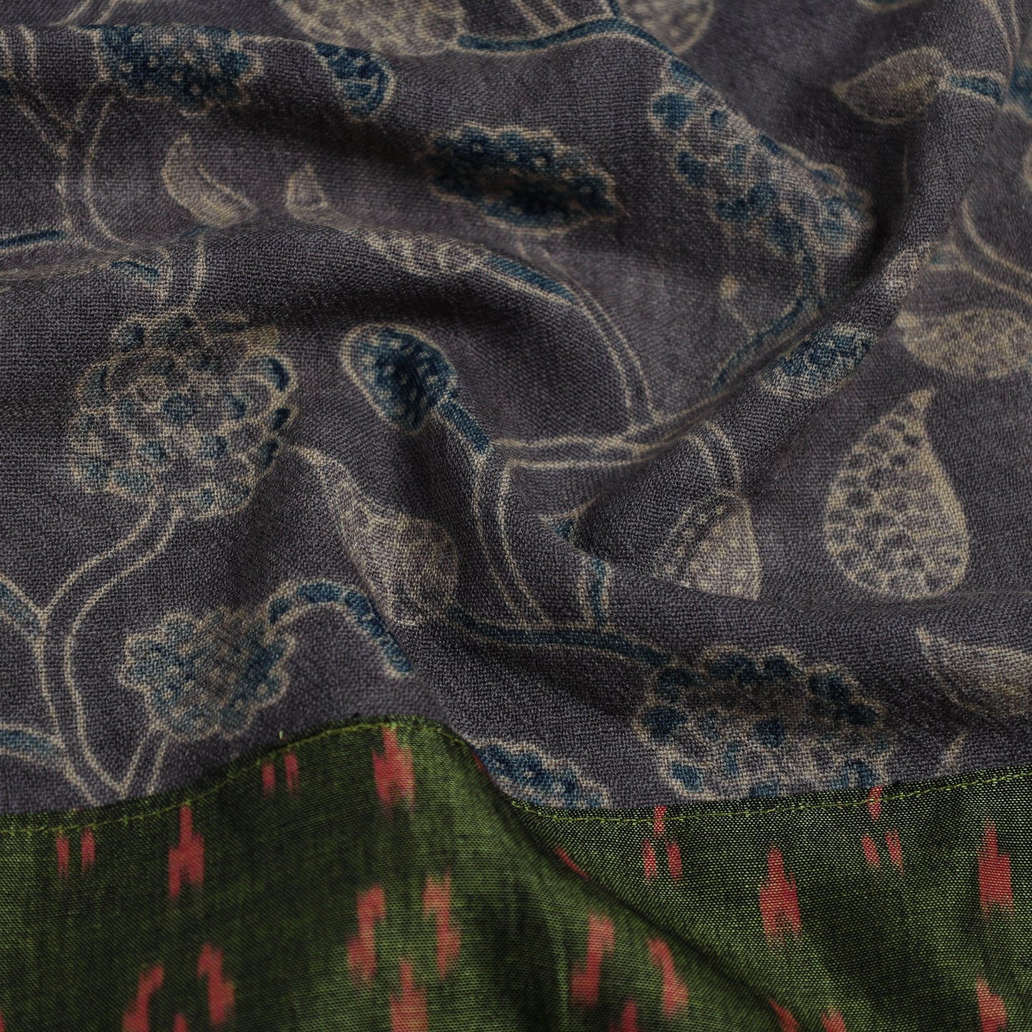 Grey - woollen blouse piece 58 - handcrafted