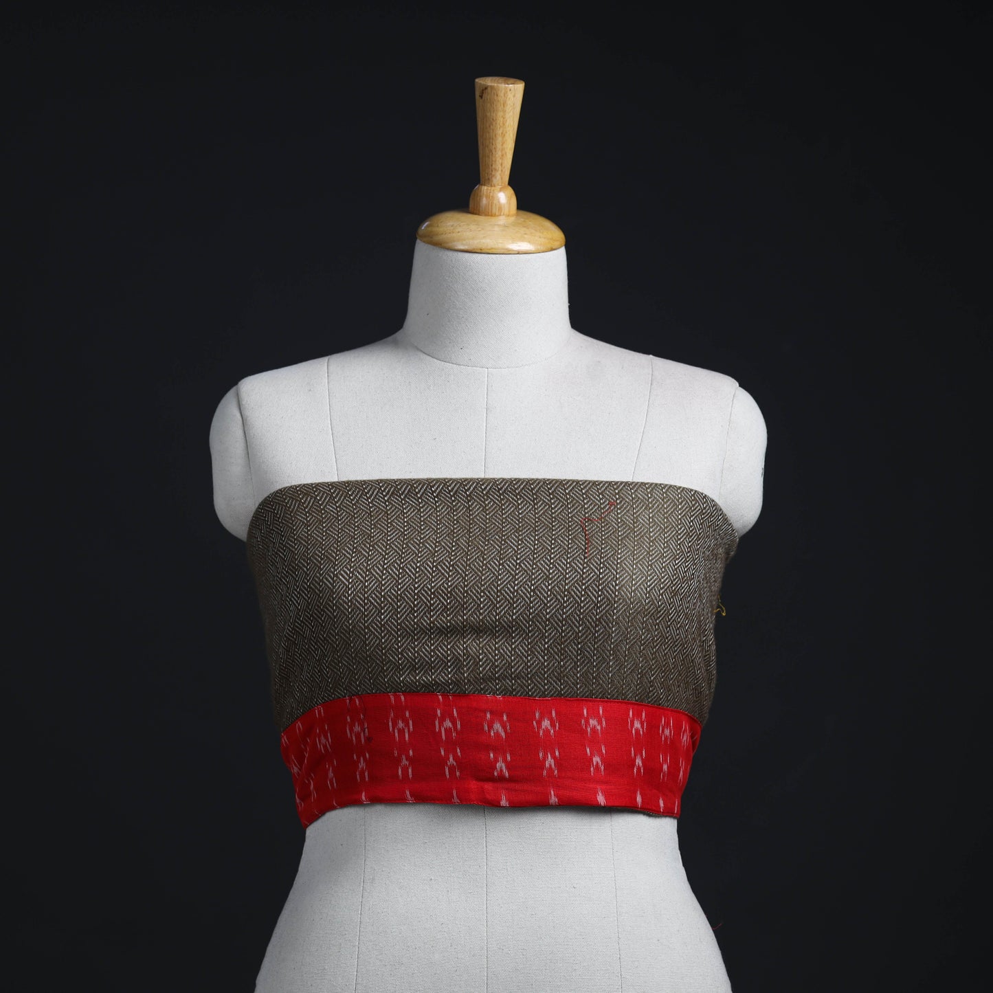 Grey - woollen plain blouse piece 08 - handcrafted