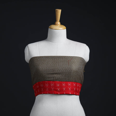 Grey - woollen plain blouse piece 08 - handcrafted