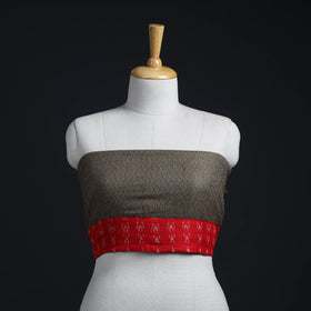Grey - woollen plain blouse piece 08 - handcrafted