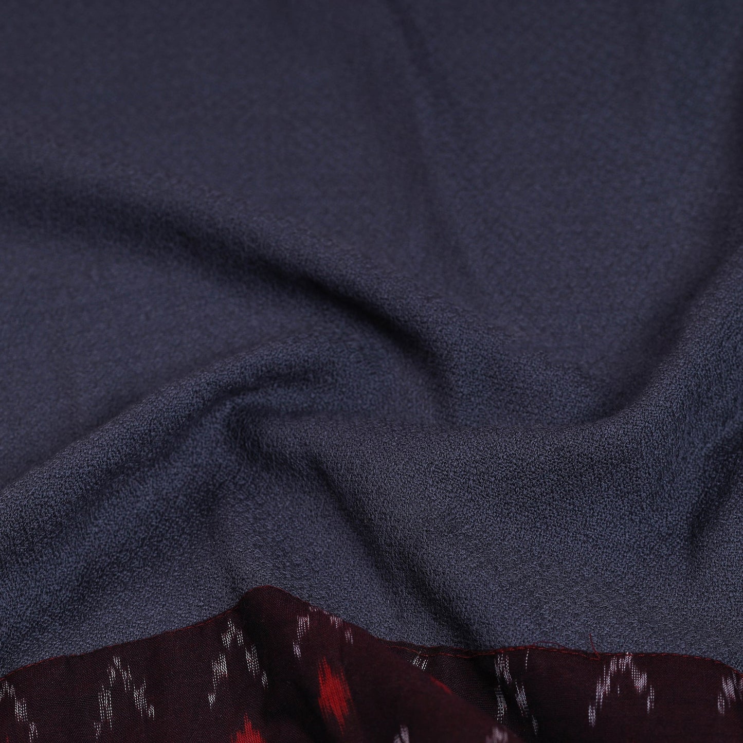 Grey - woollen plain blouse piece 75 - handcrafted