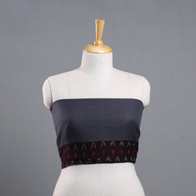 Grey - woollen plain blouse piece 75 - handcrafted