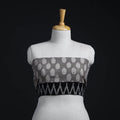 Grey - woollen sanganeri blouse piece 73 - handcrafted