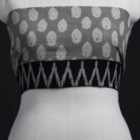 Grey - woollen sanganeri blouse piece 73 - handcrafted