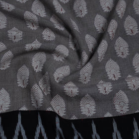 Grey - woollen sanganeri blouse piece 73 - handcrafted