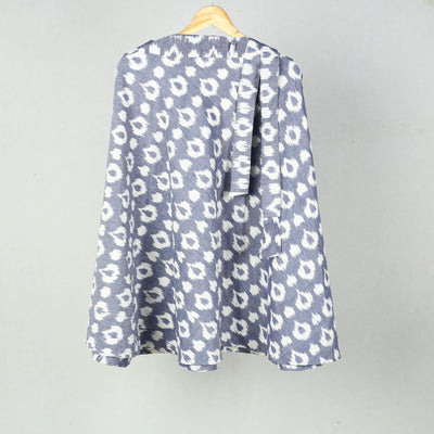 Grey Wrap Around Cotton Pochampally Ikat Skirt