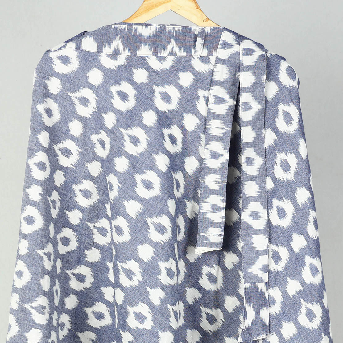 Grey Wrap Around Cotton Pochampally Ikat Skirt