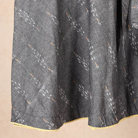 Grey Wrap Around Cotton Pochampally Ikat Skirt