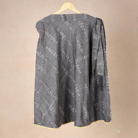 Grey Wrap Around Cotton Pochampally Ikat Skirt