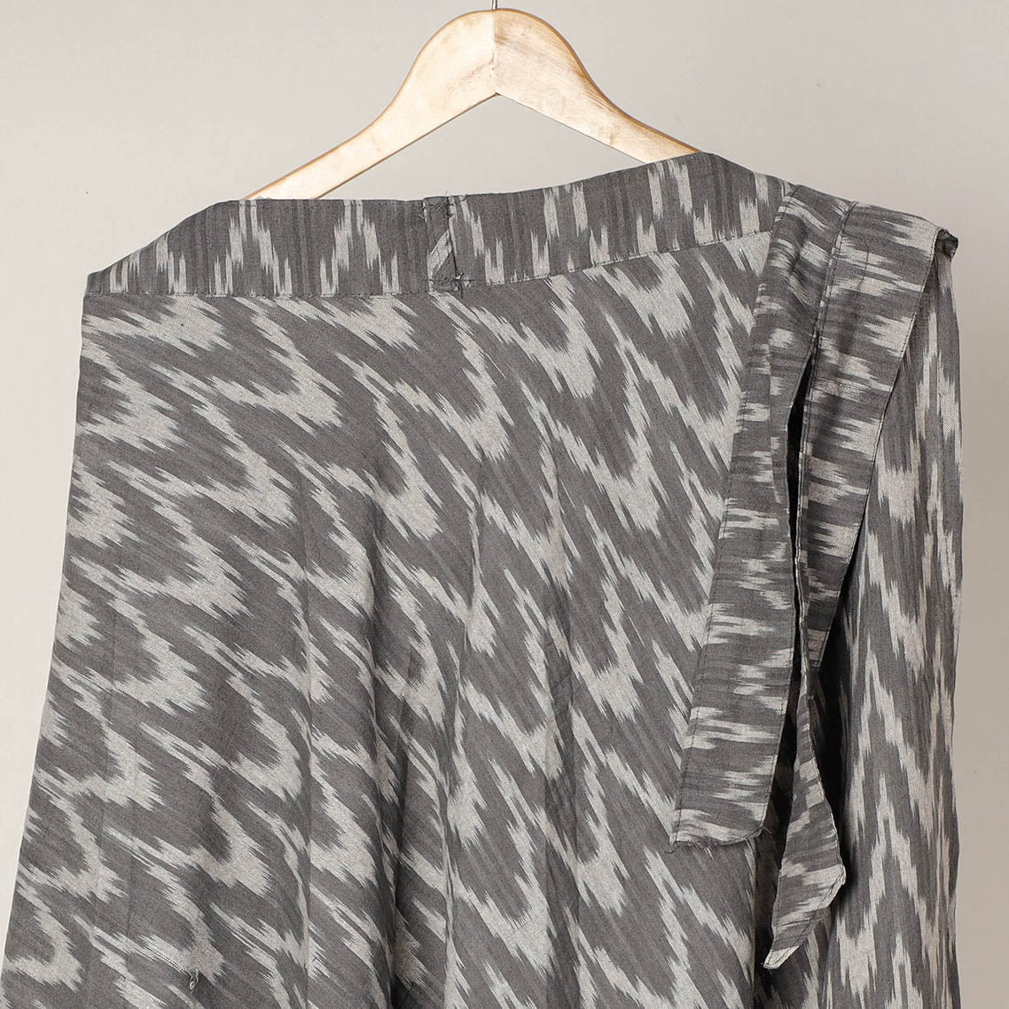 Grey Wrap Around Cotton Pochampally Ikat Skirt
