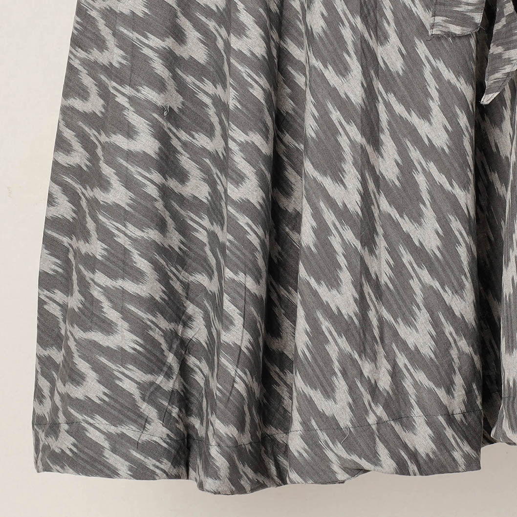 Grey Wrap Around Cotton Pochampally Ikat Skirt