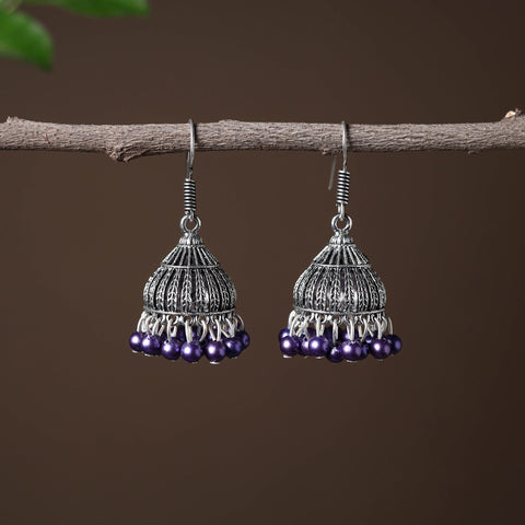 Buy Elegant Beadwork German Silver Earrings Online in India