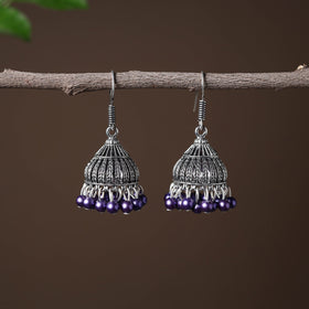 Buy Elegant Beadwork German Silver Earrings Online in India