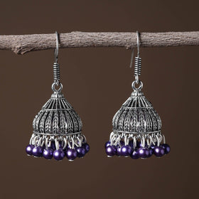 Buy Elegant Beadwork German Silver Earrings Online in India