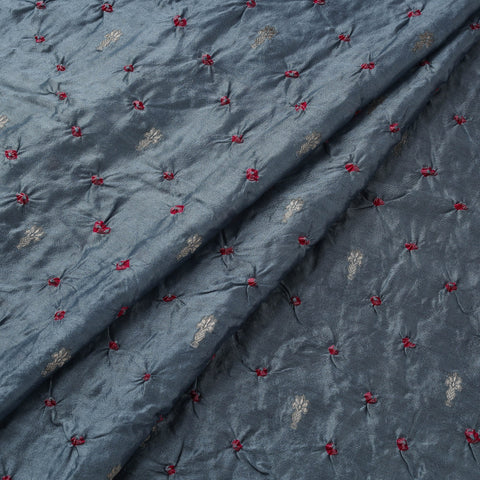 Zari buti silk tie-dye bandhani fabric 10 - handcrafted