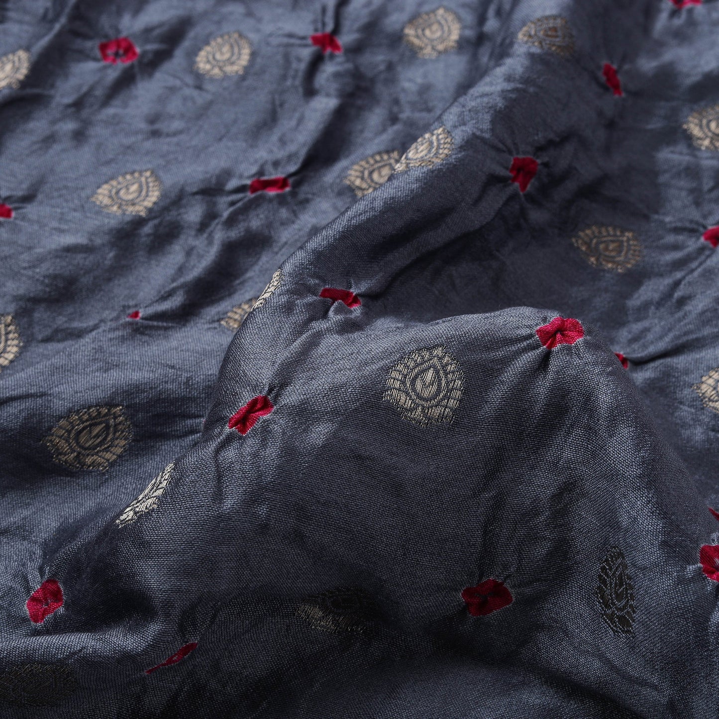 Zari buti silk tie-dye bandhani fabric 16 - handcrafted