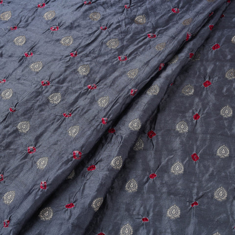 Zari buti silk tie-dye bandhani fabric 16 - handcrafted