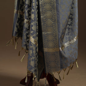 Zari work banarasi silk dupatta 17 - handcrafted