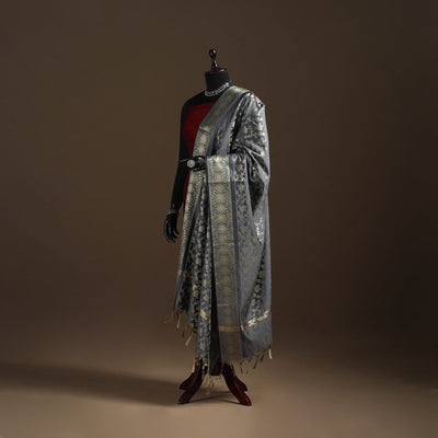 Zari work banarasi silk dupatta 17 - handcrafted
