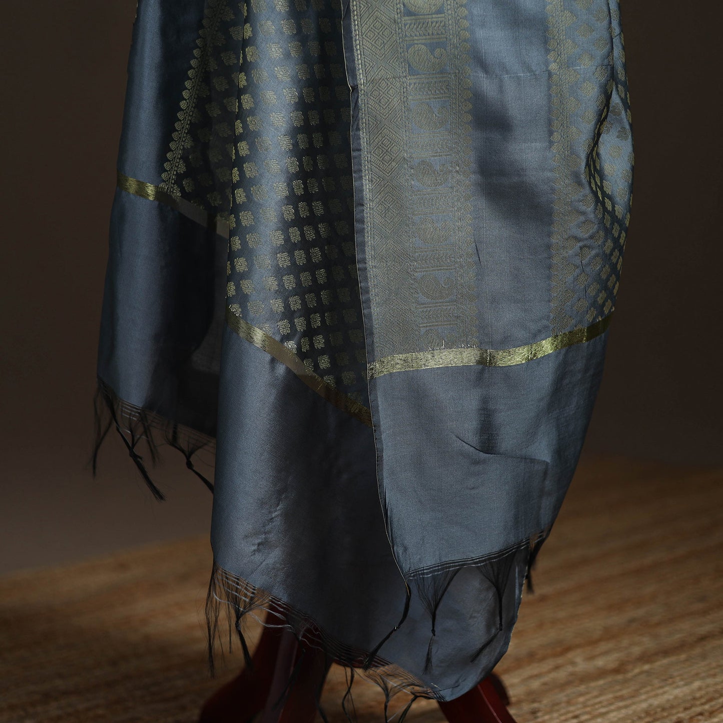 Zari work banarasi silk dupatta 21 - handcrafted