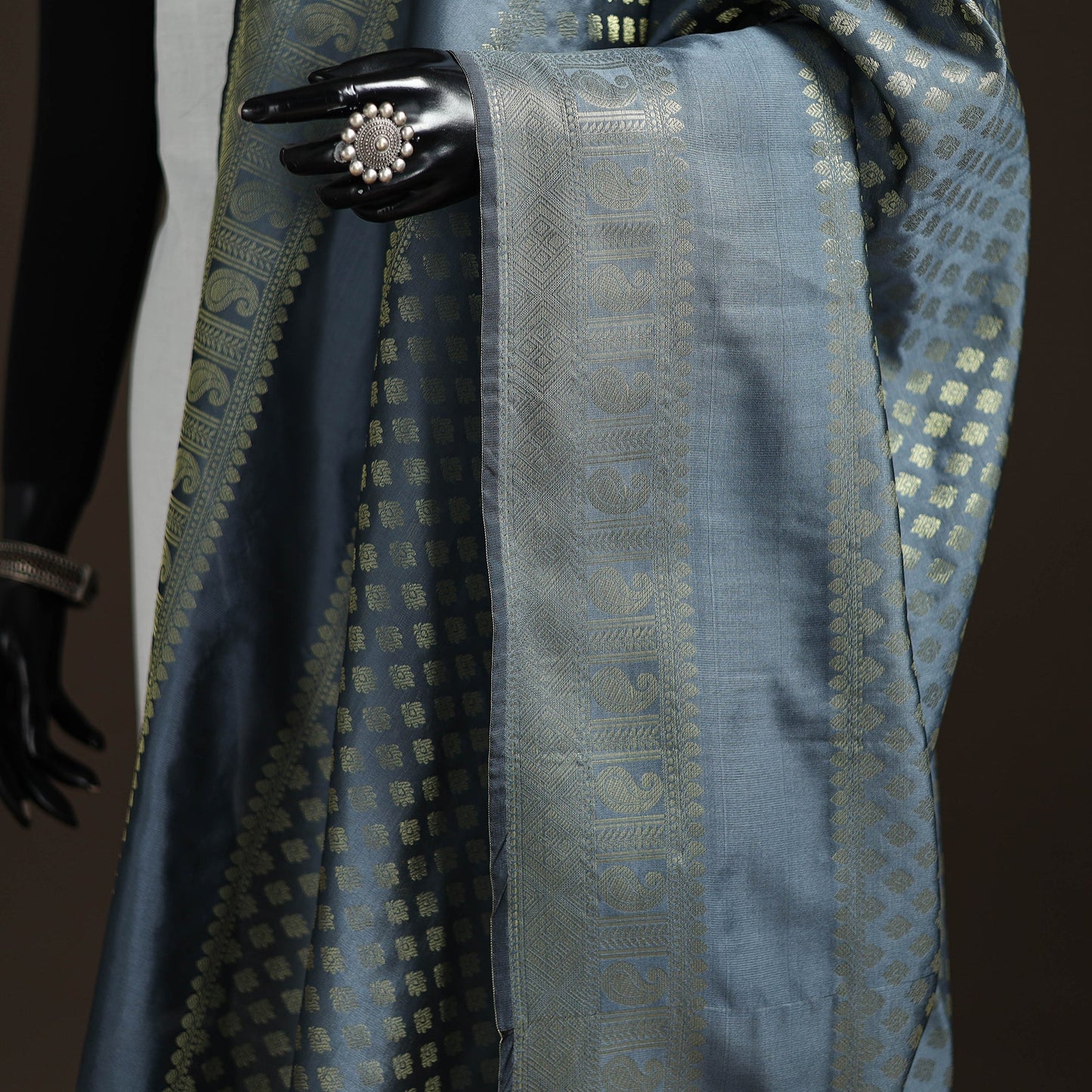 Zari work banarasi silk dupatta 21 - handcrafted