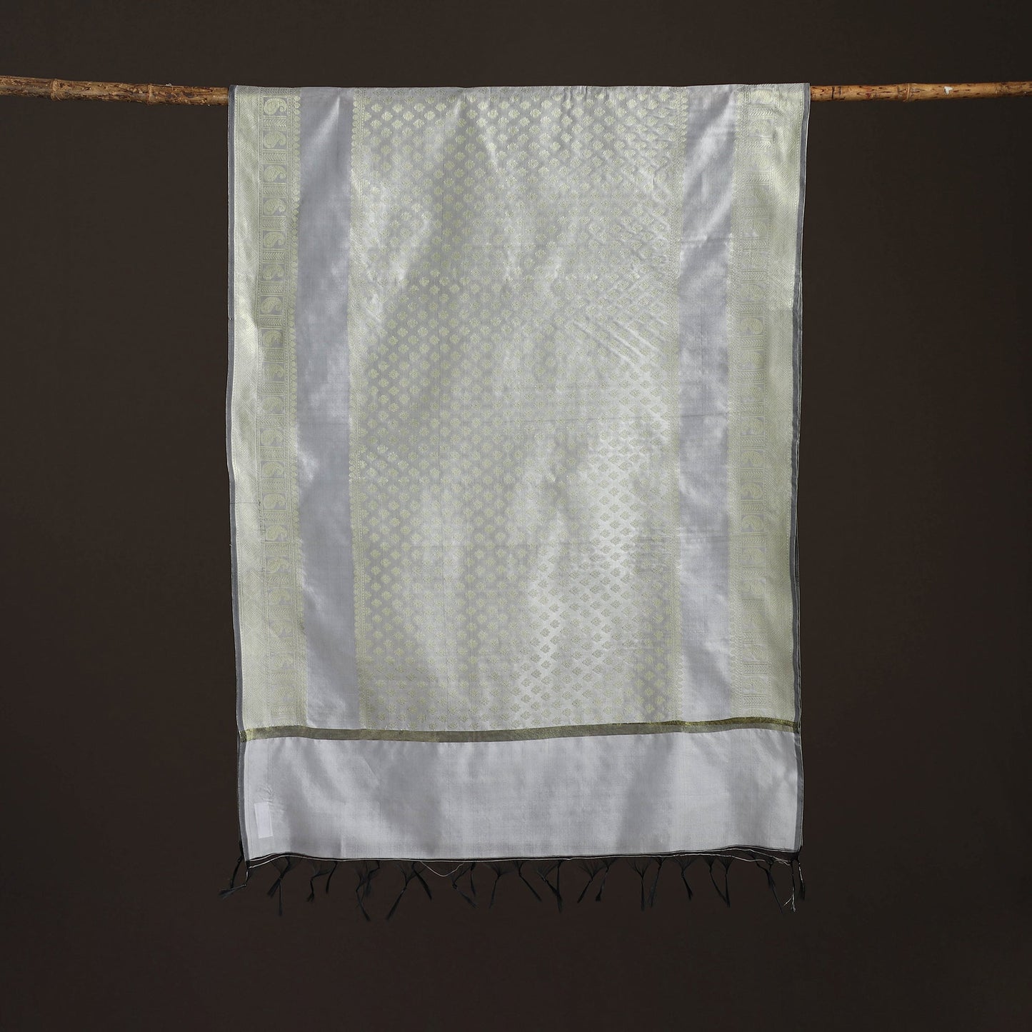 Zari work banarasi silk dupatta 23 - handcrafted