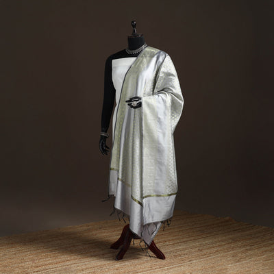 Zari work banarasi silk dupatta 23 - handcrafted
